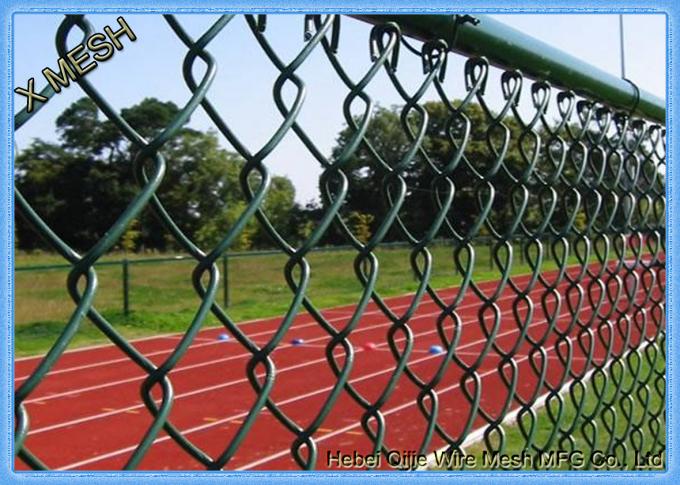 Barrière de maillon de chaîne de PVC de couleur verte utilisée comme barrière de sport