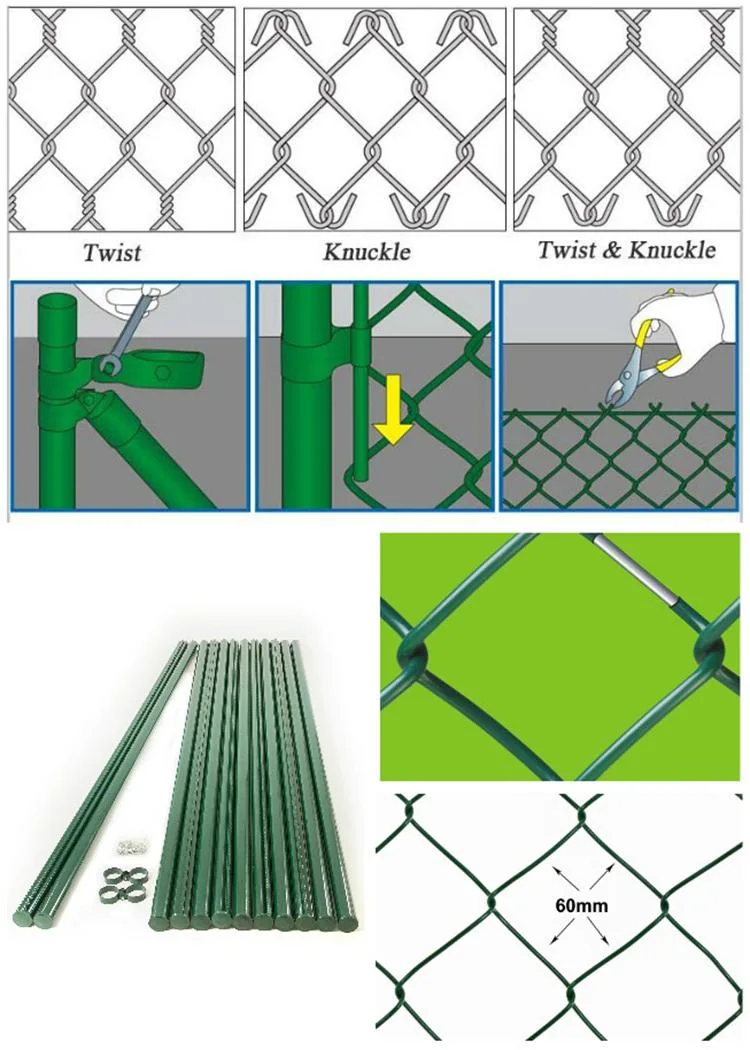 Matériel de fer et barrière Garden Metal Fence de Diamond Hole Shape Chain Link