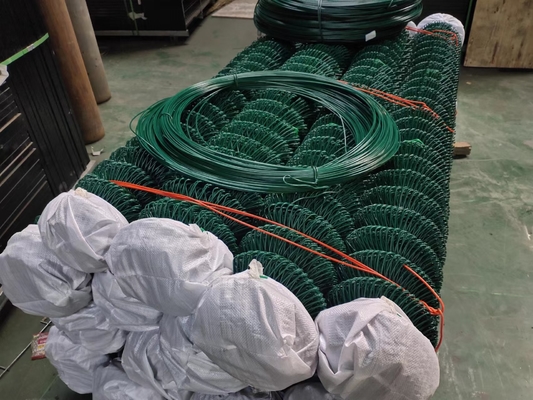 Barrière commerciale galvanisée de maillon de chaîne de PVC 2x2m
