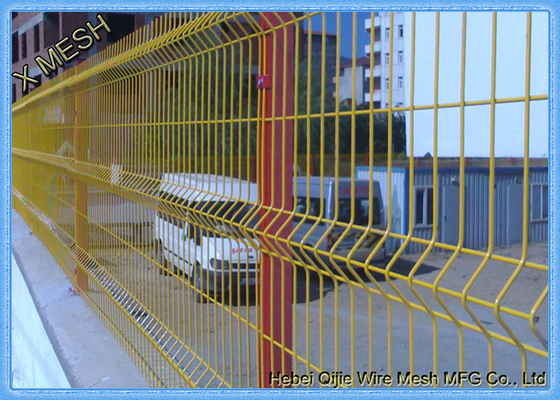 barrière en acier de sécurité verte enduite de PVC 3D, panneaux de barrière de grillage de 5.0mm