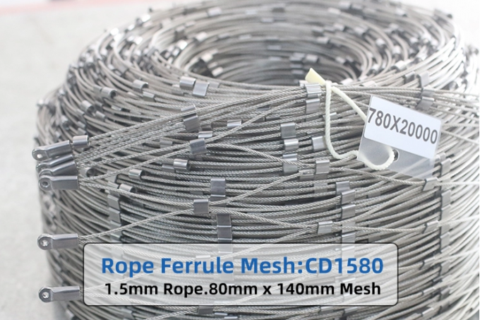 Maille architecturale de X Tend Wire Rope de barrière, maille flexible 4 de câble d'acier inoxydable