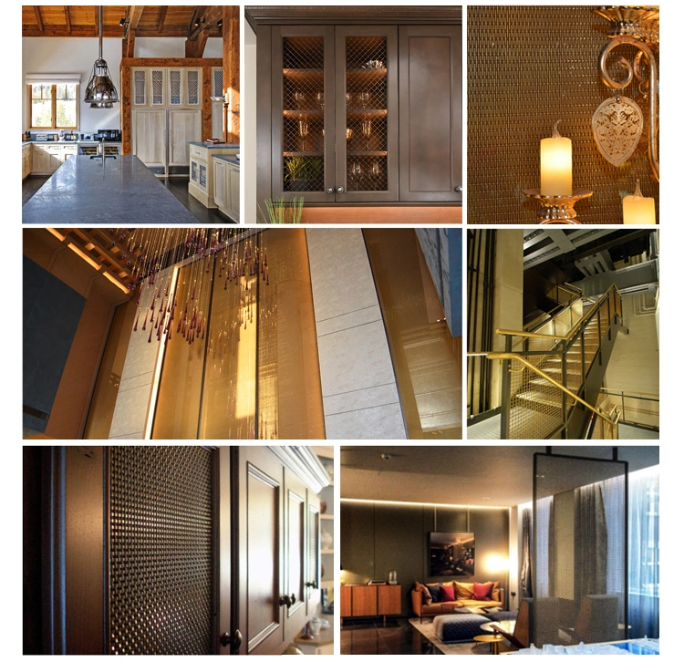 Grille m&eacute;tallique d&eacute;corative en acier inoxydable ondul&eacute; pour armoires de meubles 2