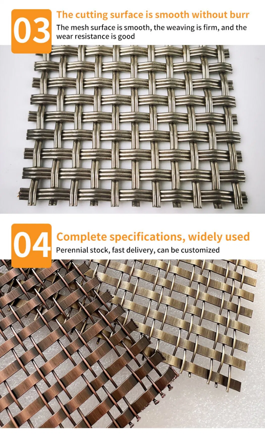 Maillage de câbles en acier inoxydable AISI316 4
