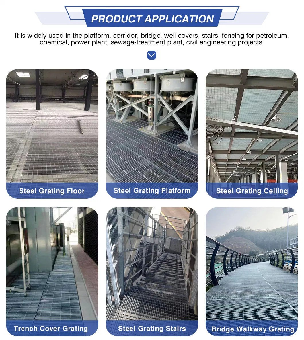 Réglage en acier plat/serré galvanisé à chaud sur mesure OEM pour passerelle de plateforme/couverture de fossé de drainage 3
