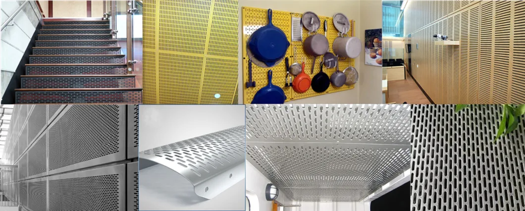 2 mm 3 mm Taille du trou en acier inoxydable Plaque métallique perforée Mesh Plaque décorative pour la ventilation 6