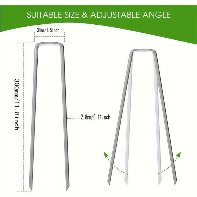 Réseau d'insectes fixation du gazon fixation des grappes SOD clés en acier galvanisé clou de jardin 2