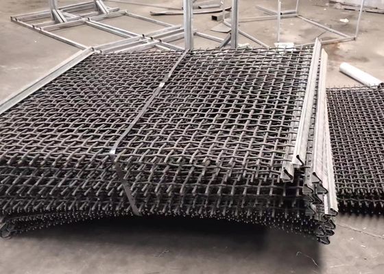 Écran de treillis métallique tissé en maille à haute teneur en manganèse pour concasseur