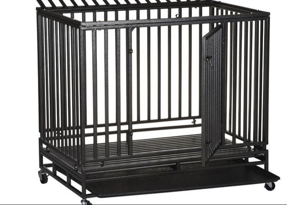 Chambre de chien pliable de pliage en métal avec le plateau démontable