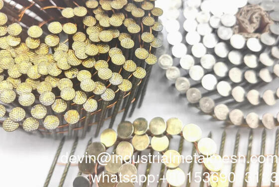 Clou de toiture en bobine à tige spirale collectée et revêtement de peinture pour palettes d'usine chinoise