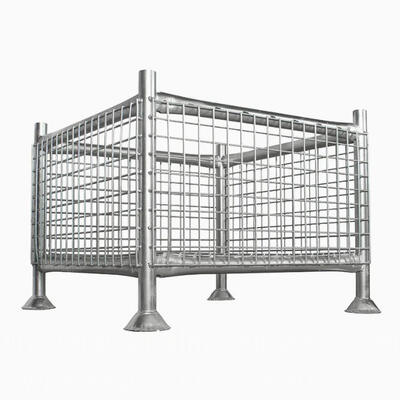Cage de stockage en treillis métalliques galvanisés en acier à capacité de charge de 1 tonne