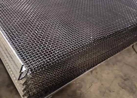 65mn à haute résistance a accroché le fil serti par replis galvanisé Mesh For Coal Mine Industry