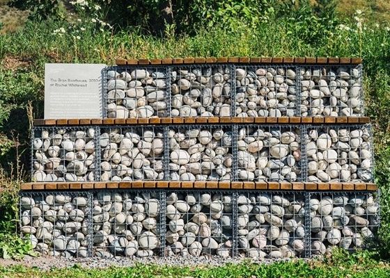 Paniers soudés de Gabion avec le mur de soutènement galvanisé par couvercle de fil
