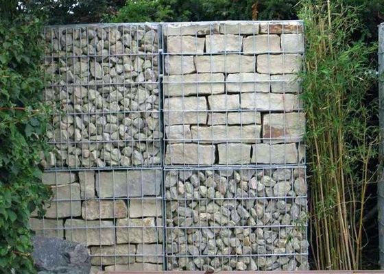 Paniers soudés de Gabion avec le mur de soutènement galvanisé par couvercle de fil