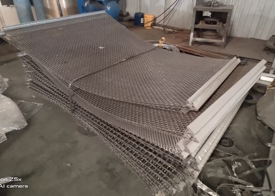 Mine sertie par replis d'acier inoxydable de 65 manganèses tamisant le grillage pour l'écran de vibration