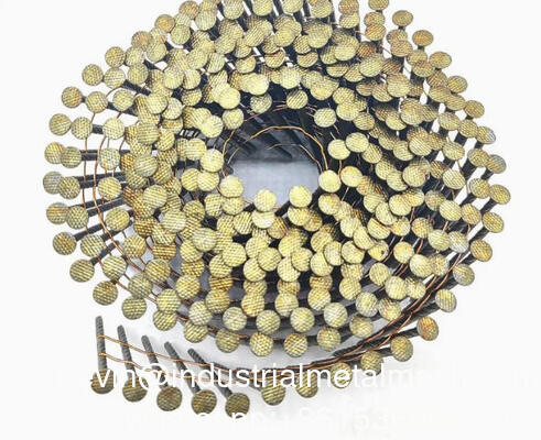 Clou de toiture en bobine à tige spirale collectée et revêtement de peinture pour palettes d'usine chinoise
