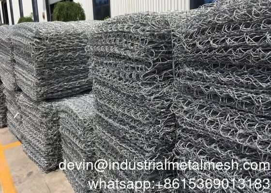 Gabion en fil d'acier galvanisé à faible teneur en carbone pour projet de conservation de l'eau