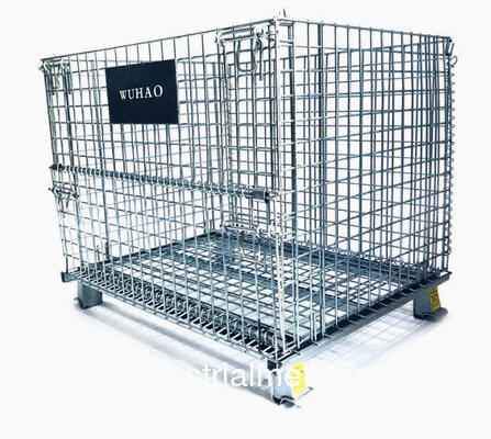 Cages en treillis métallique pliables et empilables robustes personnalisés pour le stockage et le transport de pièces automobiles
