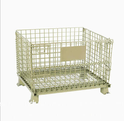 Foldable Galvanized Steel Cages with Welded Wire Mesh, Collapsible Metal Storage Solutions