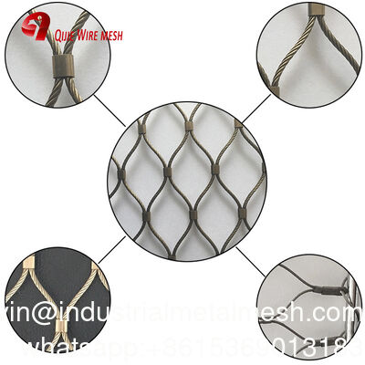 Réseau de câbles de câbles en acier inoxydable tissé à la main Réseau de treillis métalliques flexibles