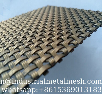 Grille métallique tissée en laiton antique avec maille uniforme, grille décorative architecturale en acier inoxydable pour armoires