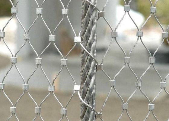Câble métallique d'acier inoxydable de la vente 304 d'usine Mesh Woven Stainless Steel Rope Mesh For Zoo Mesh