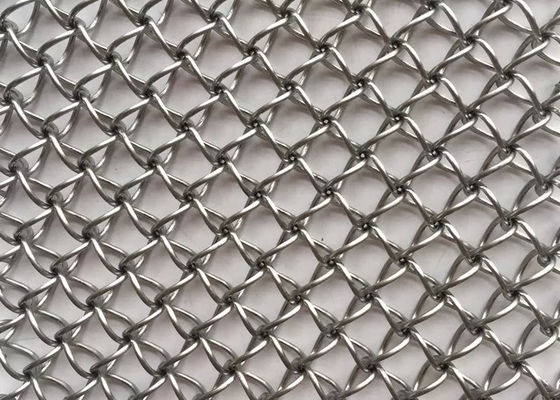 Façade de 20 m couleur naturelle en filet de fil tissé crimpé en titane de 2,5 mm