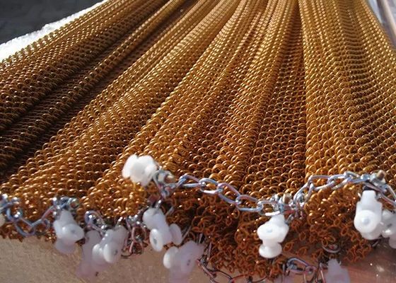 Maillage métallique décoratif en acier inoxydable doré en forme de diamant pour rideau ou décoration