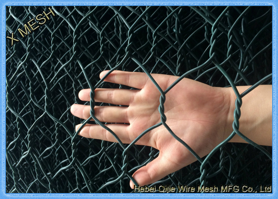 ASTM A 975 a enduit la double berge tissée tordue de maille de Gabion de paniers enduits par PVC de Gabion