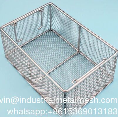 Insérer le nettoyage par ultrasons filetage de fil de fer encrémé stérilisation stockage acier inoxydable aluminium poli lisse équipement médical conteneur plateau de transport panier